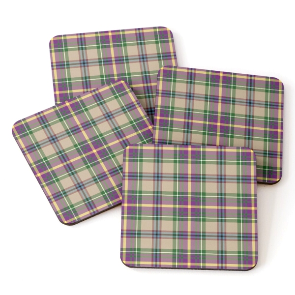 Oregon tartan beverage coasters