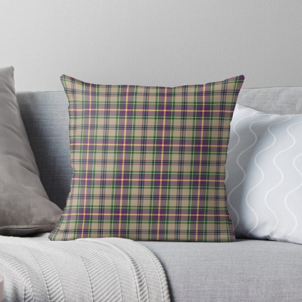 Oregon tartan throw pillow