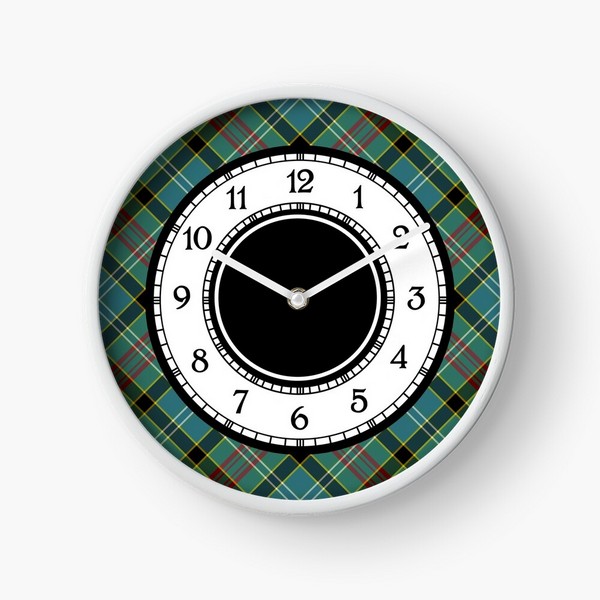 Paisley tartan wall clock