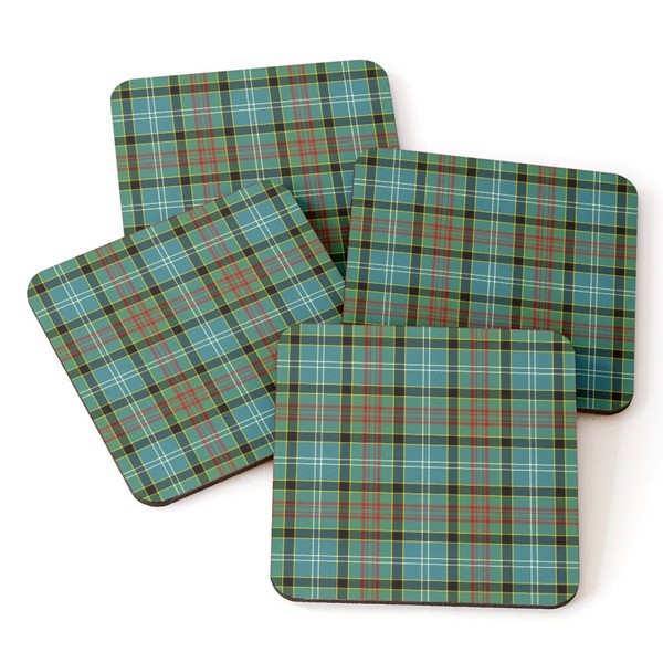 Paisley tartan beverage coasters