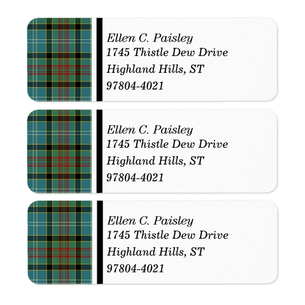 Clan Paisley Tartan Labels