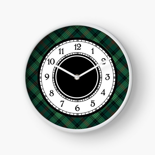 Ross Hunting tartan wall clock