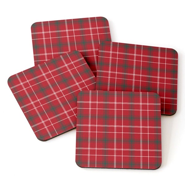 Rothesay District tartan beverage coasters