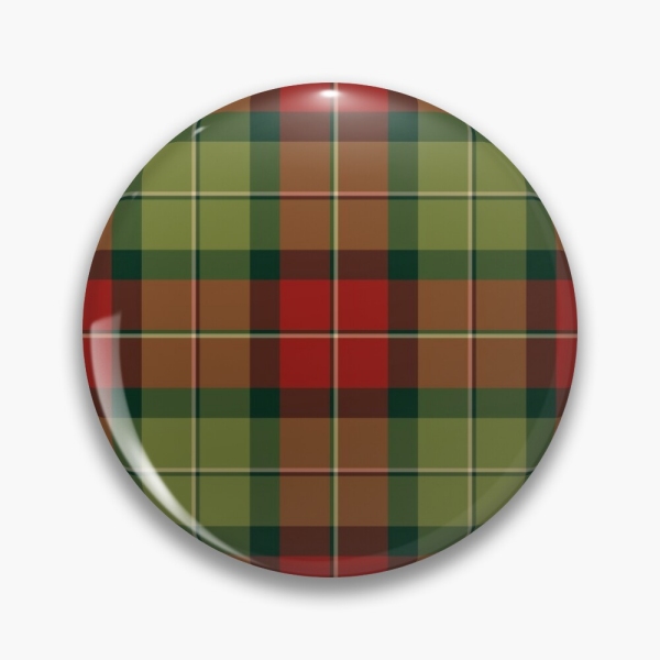 Rustic Christmas plaid pinback button
