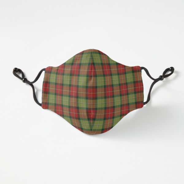 Rustic Christmas plaid fitted face mask