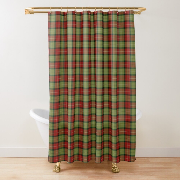 Rustic Christmas plaid shower curtain