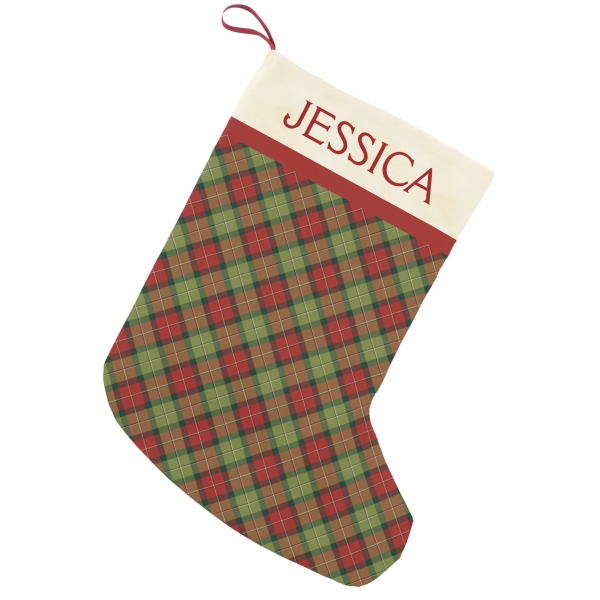 Rustic Christmas plaid stocking