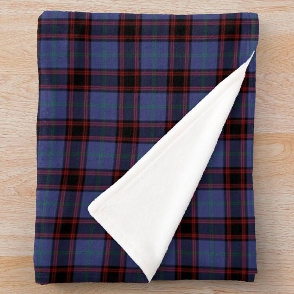 Rutherford tartan fleece throw blanket