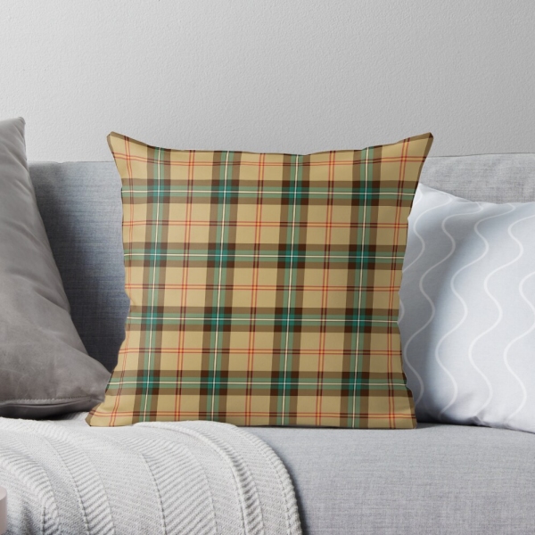 Saskatchewan tartan throw pillow