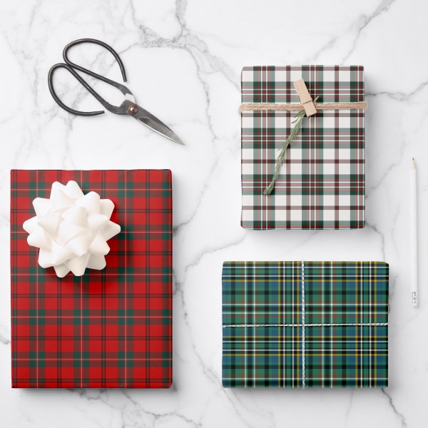 Scott tartan variety wrapping paper