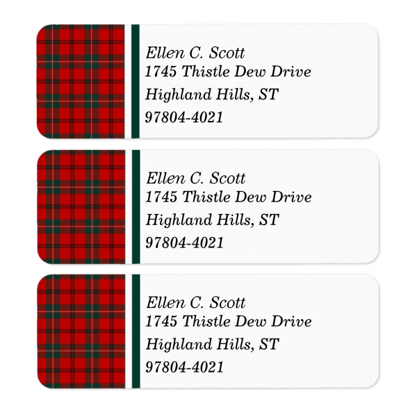 Clan Scott Tartan Labels