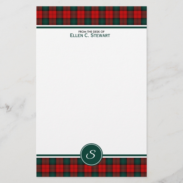 Stationery with Stewart of Atholl tartan border