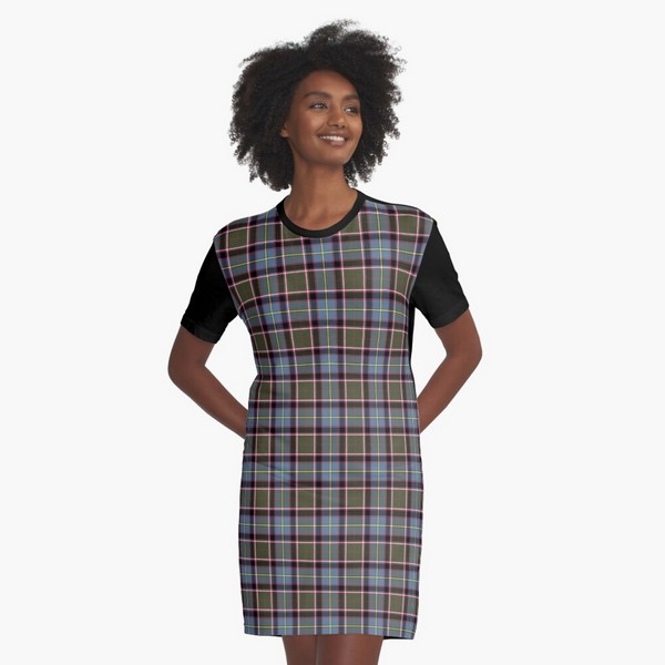 Stirling Weathered tartan tee shirt dress