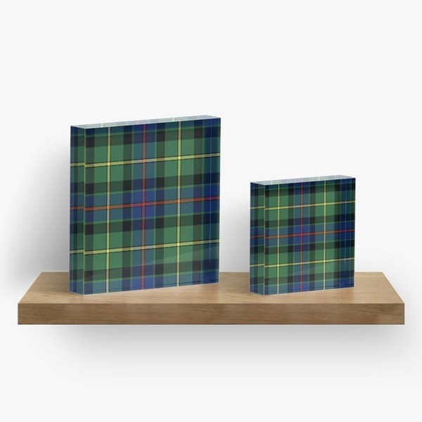 Clan Tate tartan acrylic block