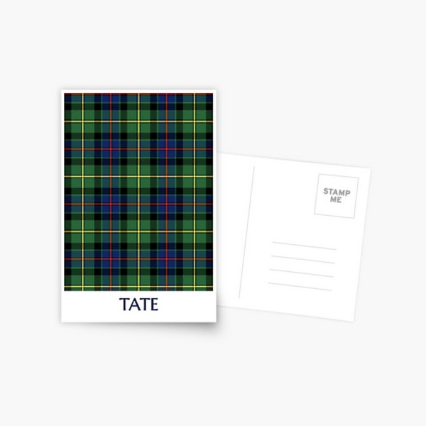 Clan Tate tartan postcard