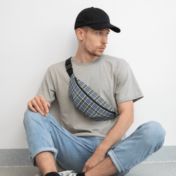 Thompson blue dress tartan fannypack