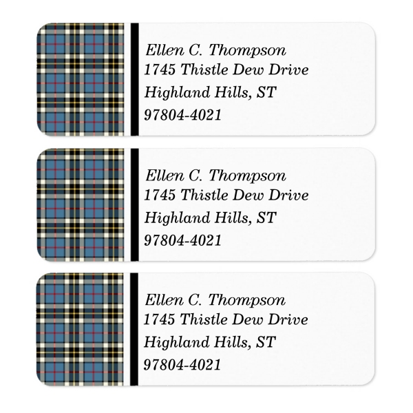 Clan Thompson Blue Dress Tartan Labels