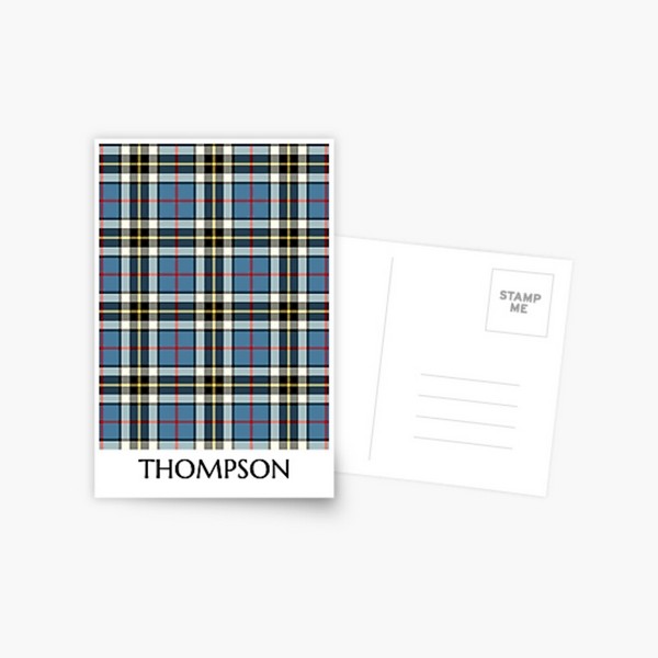 Clan Thompson Blue Dress Tartan Postcard