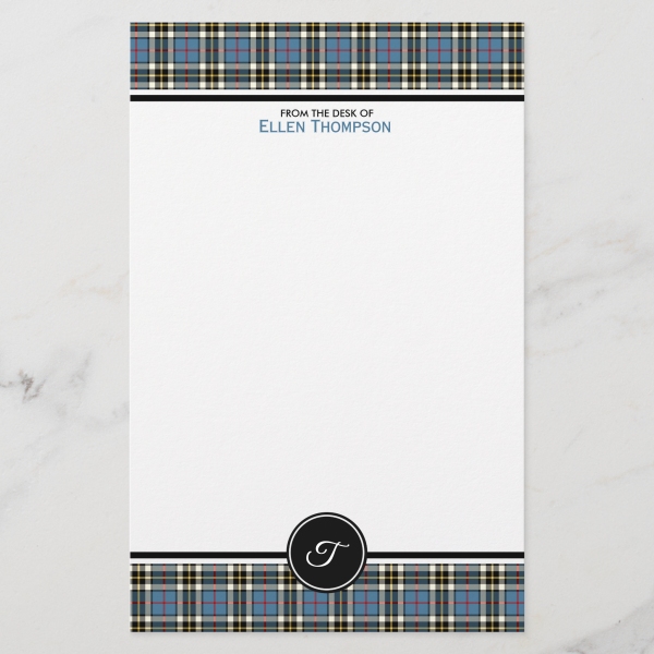 Stationery with Thompson Blue Dress tartan border