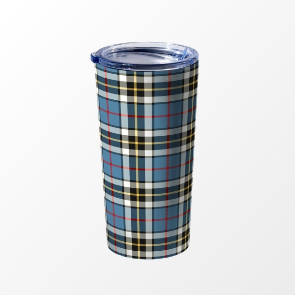 Thompson blue dress tartan travel mug