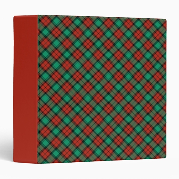 Traditional Christmas plaid 3-ring binder