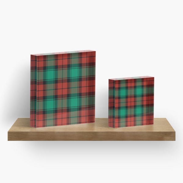 Traditional Christmas plaid acrylic block