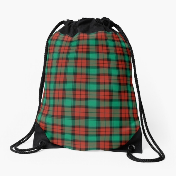 Traditional Christmas plaid drawstring bag