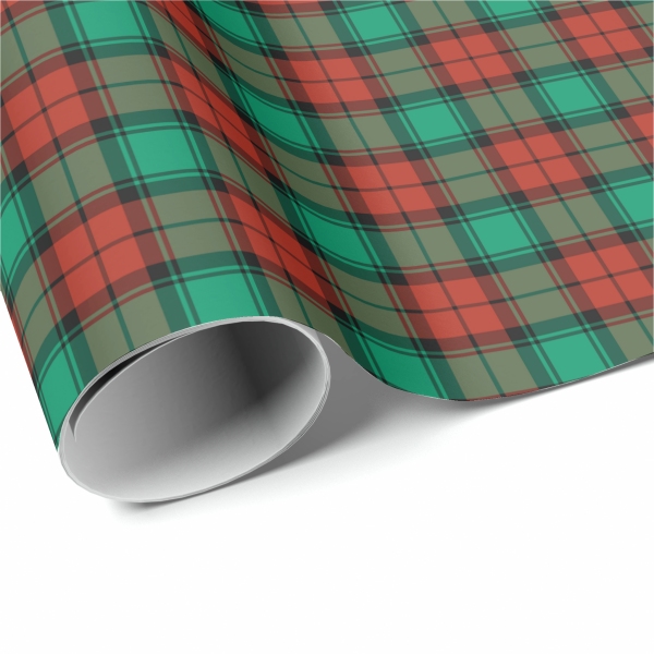 Traditional Christmas plaid wrapping paper