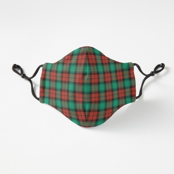 Traditional Christmas plaid fitted face mask