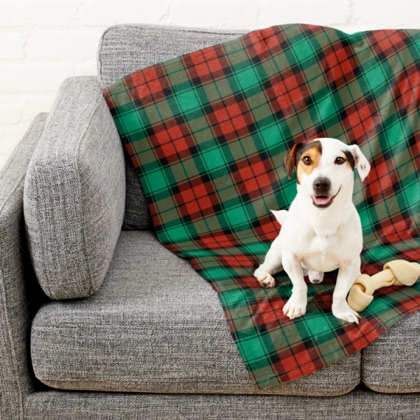 Traditional Christmas plaid oet blanket