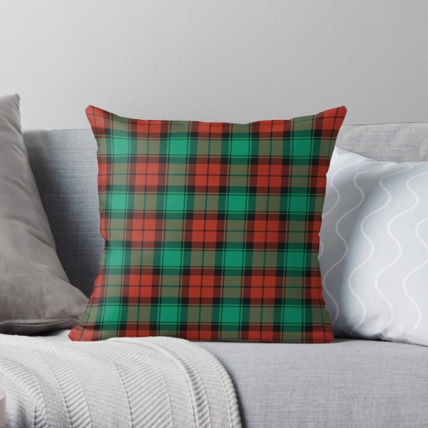 Traditional Christmas plaid throw pillow