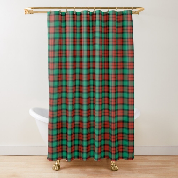 Traditional Christmas plaid shower curtain