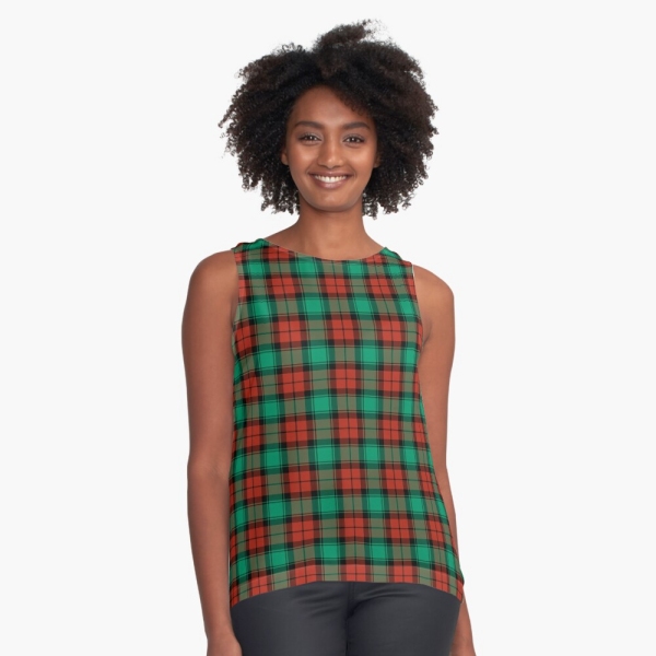 Traditional Christmas plaid sleeveless top