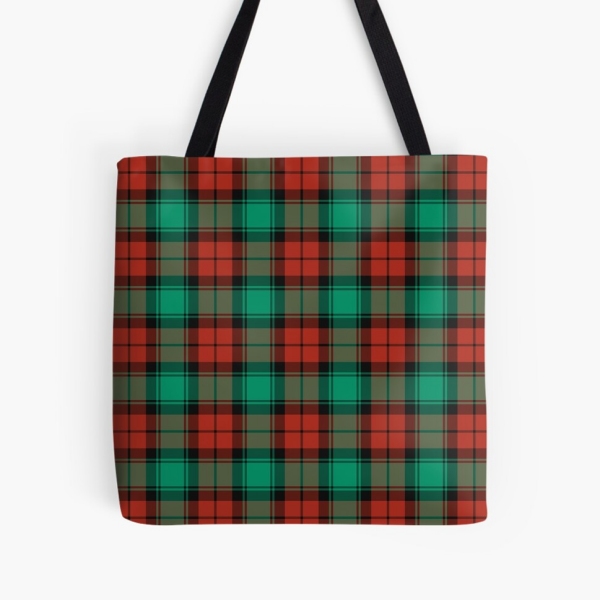 Traditional Christmas plaid tote bag