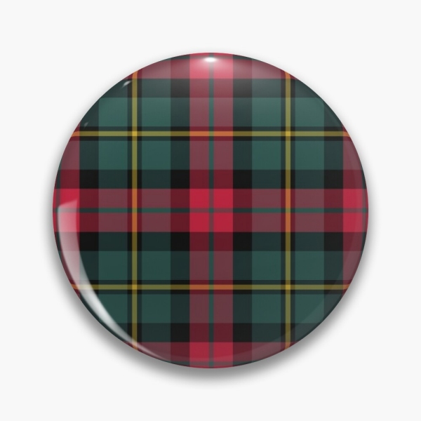 Vintage Christmas plaid pinback button