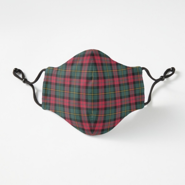 Vintage Christmas plaid fitted face mask