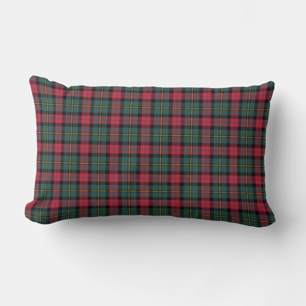 Vintage Christmas plaid lumbar cushion