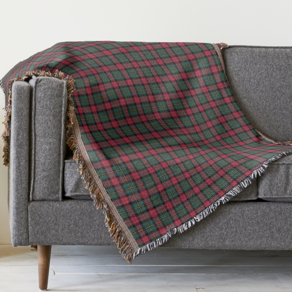 Vintage Christmas plaid throw blanket