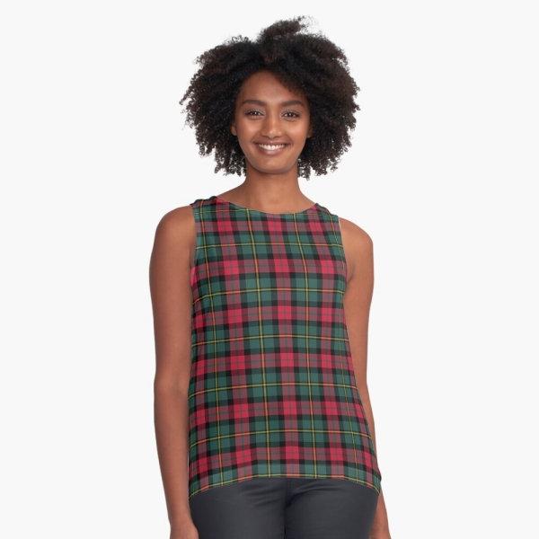 Vintage Christmas plaid sleeveless top