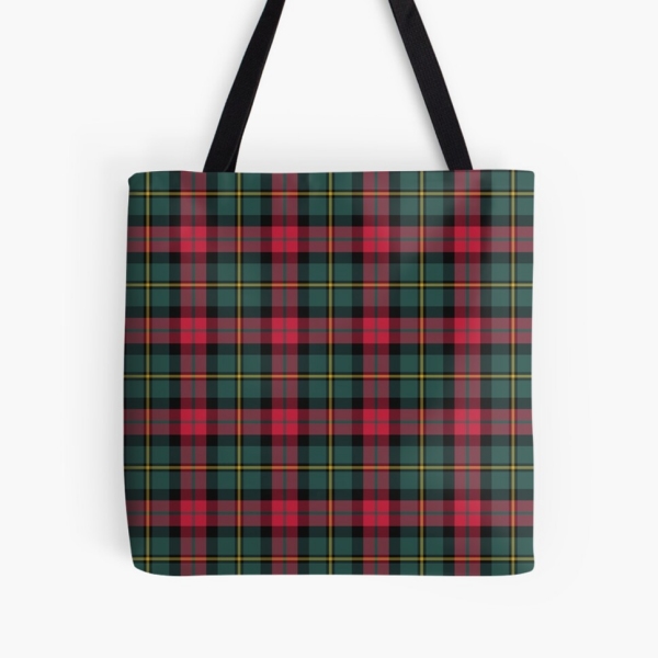 Vintage Christmas plaid tote bag