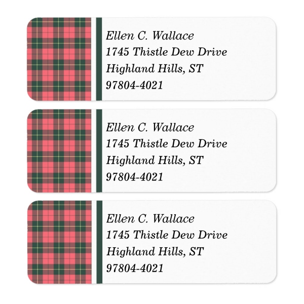 Clan Wallace Weathered Tartan Labels