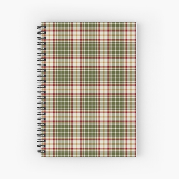 Woodland Christmas plaid spiral notebook