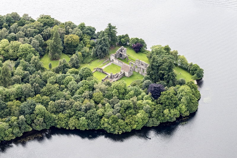 Aerial Inchmahome Priory by Andrew Shiva